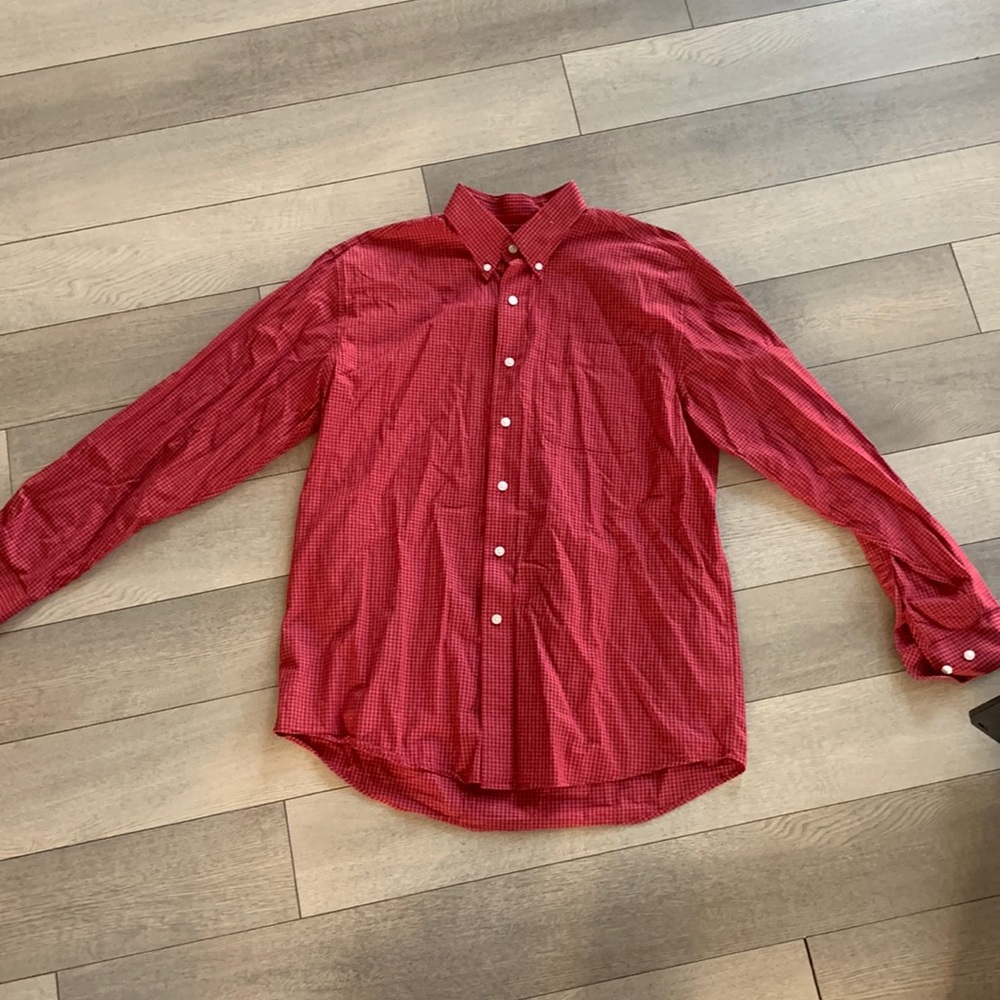 Cutter and Buck red checkered button down